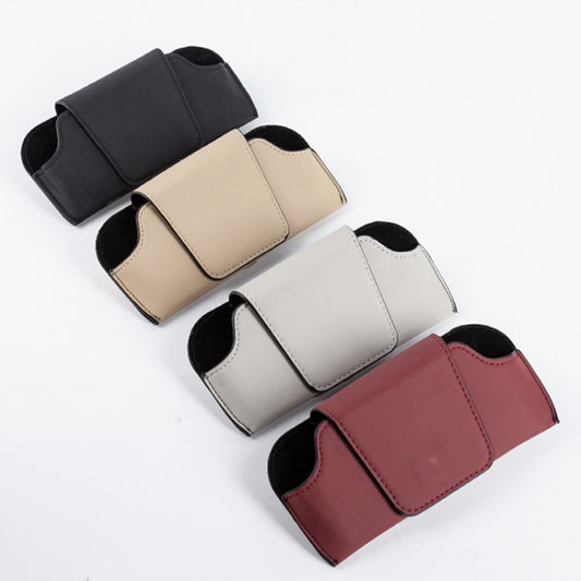 Car Eyeglasses Case Sun Visor Back Clip Sunglasses Organizer Multi-function Leather Sunglasses Clip(Gray) by buy2fix