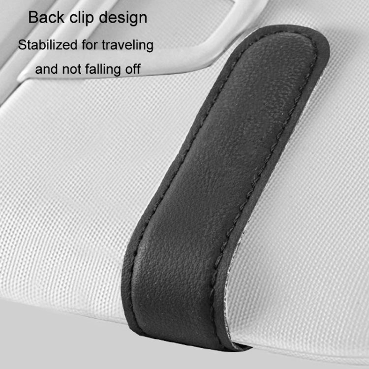 Car Eyeglasses Case Sun Visor Back Clip Sunglasses Organizer Multi-function Leather Sunglasses Clip(Beige) - Sunglasses & Glasses Clips by buy2fix | Online Shopping UK | buy2fix