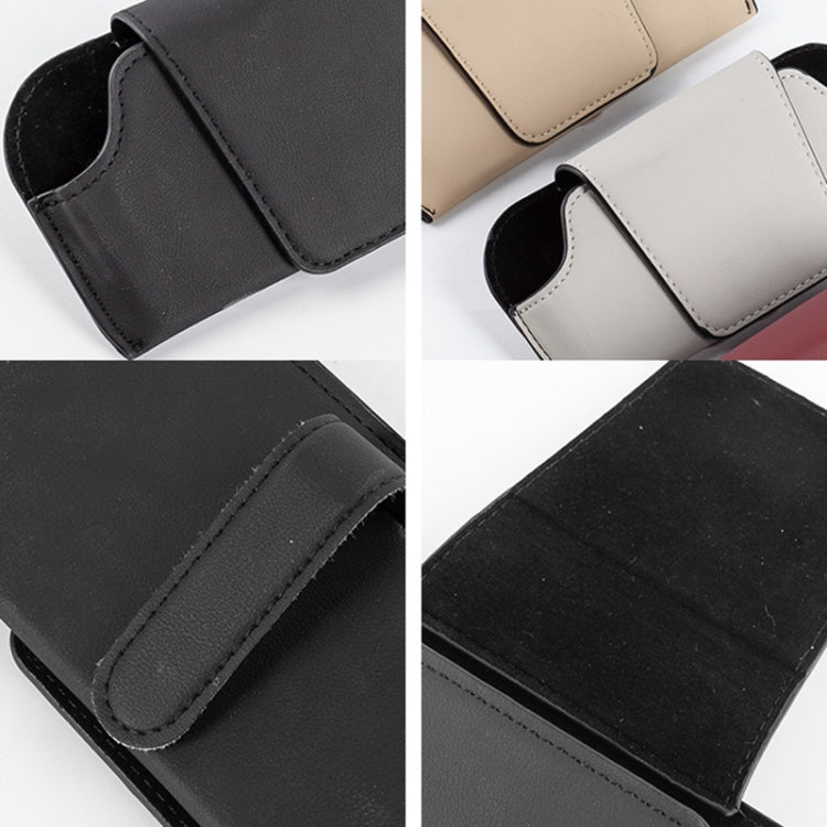 Car Eyeglasses Case Sun Visor Back Clip Sunglasses Organizer Multi-function Leather Sunglasses Clip(Gray) by buy2fix