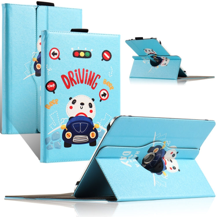 For UMIDIGI G1 Tab 10-11 inch Universal 360 Degree Rotation Leather Tablet Case(Blue Car) - Others by buy2fix | Online Shopping UK | buy2fix