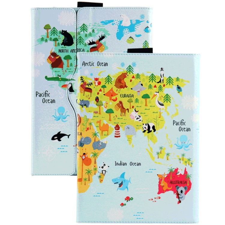 For UMIDIGI G1 Tab 10-11 inch Universal 360 Degree Rotation Leather Tablet Case(Blue Map) - Others by buy2fix | Online Shopping UK | buy2fix