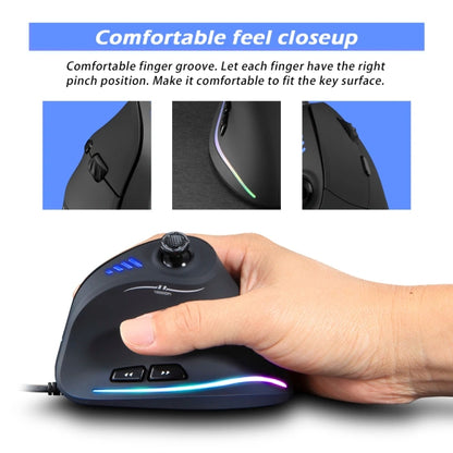 ZELOTES C18 11-Keys RGB Vertical Grip Ergonomic Joystick Programming Gaming Wired Mouse(Black) by ZELOTES