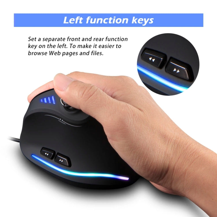 ZELOTES C18 11-Keys RGB Vertical Grip Ergonomic Joystick Programming Gaming Wired Mouse(Black) by ZELOTES