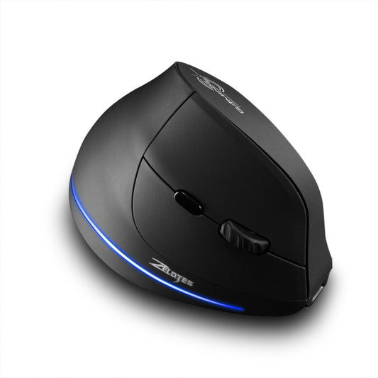 ZELOTES F35 6-buttons Vertical Grip Ergonomic Rechargeable Wireless Mouse(Blue Light) by ZELOTES