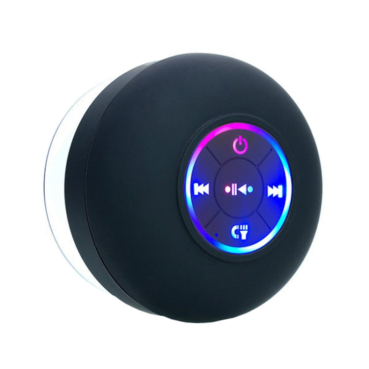 Bathroom Suction Cup Waterproof Bluetooth Stereo Portable Home Outdoor Dazzling Colorful Speaker(Black) - Waterproof Speaker by buy2fix | Online Shopping UK | buy2fix