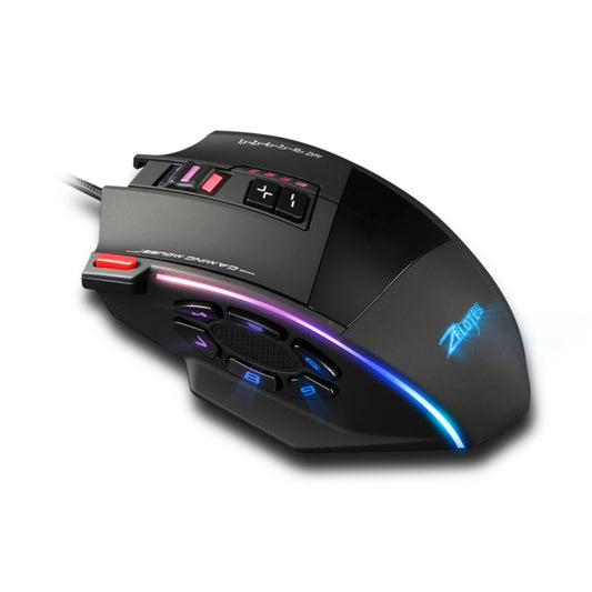 ZELOTES C13 13-keys RGB Lighting Effect Programming Macro Custom Gaming Wired Mouse(Black) by ZELOTES