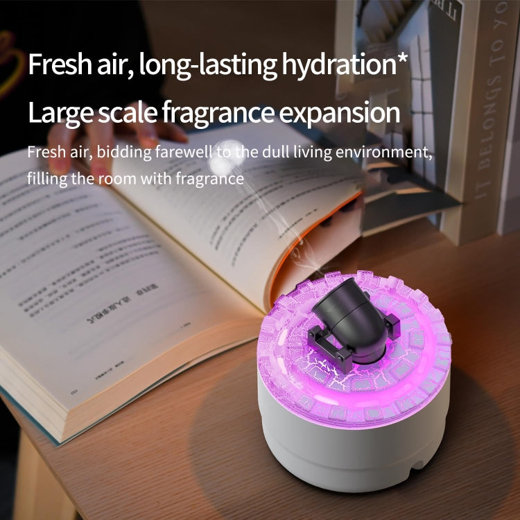 Turret Shape Aromatherapy Humidifier With 3-speed Timer 7-color Atmosphere Light US Plug White - Air Purifiers & Accessories by buy2fix | Online Shopping UK | buy2fix