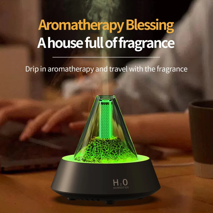 80ml Volcanic Lava Aromatherapy Humidifier With Colorful Lights USB Plug Power(White) by buy2fix