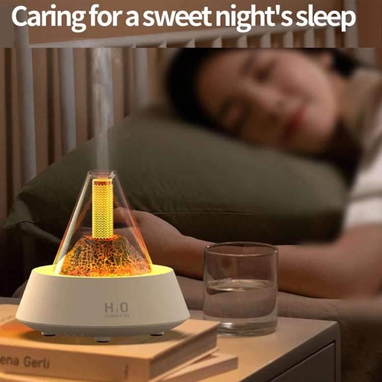 80ml Volcanic Lava Aromatherapy Humidifier With Colorful Lights USB Plug Power(White) by buy2fix
