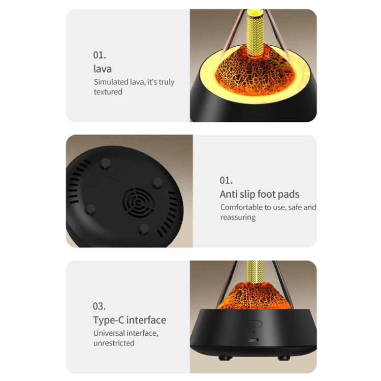 80ml Volcanic Lava Aromatherapy Humidifier With Colorful Lights USB Plug Power(Black) - Air Purifiers & Accessories by buy2fix | Online Shopping UK | buy2fix