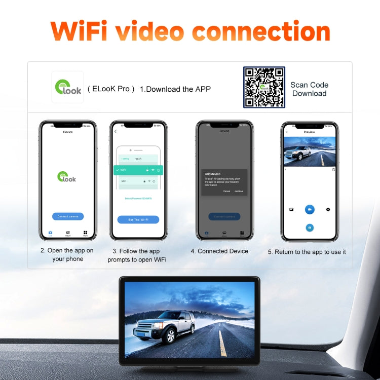 8-Inch HD Wireless CarPlay Screen DVR With Dash Cam/1080p Front Rear Camera/Bluetooth/AirPlay by buy2fix