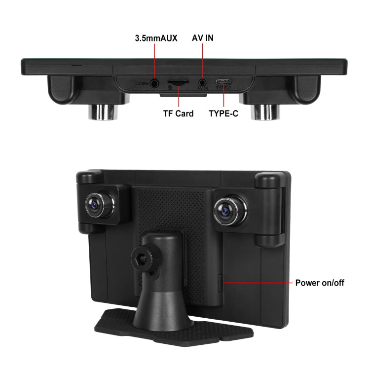 8-Inch HD Wireless CarPlay Screen DVR With Dash Cam/1080p Front Rear Camera/Bluetooth/AirPlay by buy2fix