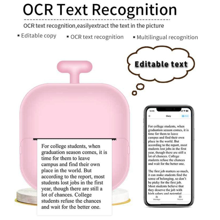 Portable Mini Thermal High Definition Student Wrong Title Photo Printer(Pink 16pcs /Set) by buy2fix