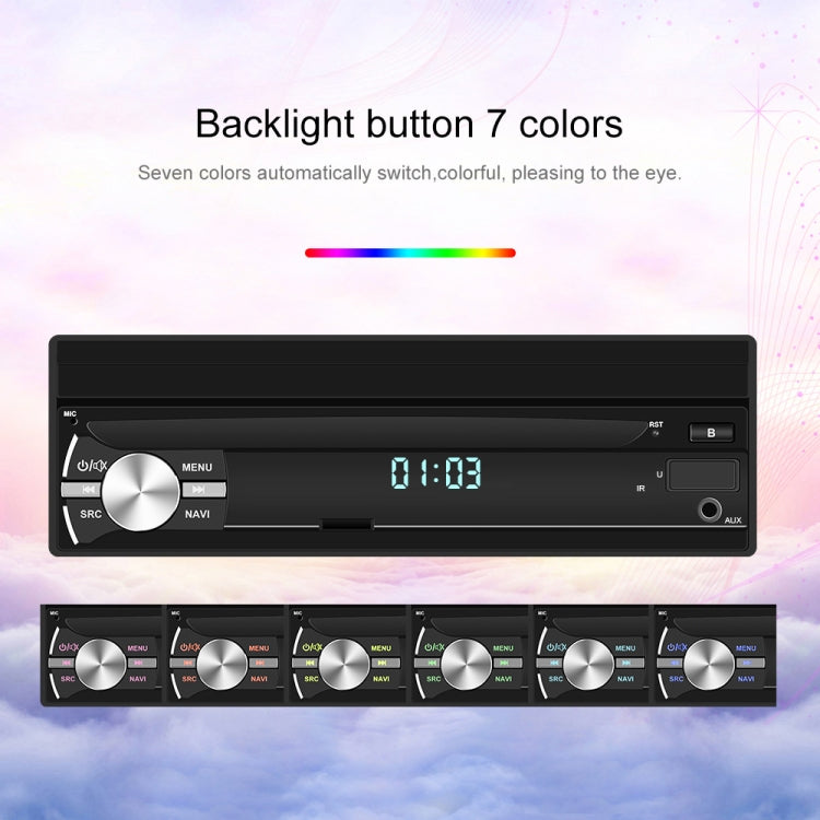 2+64G 7-Inch Single Din Android 10.0 Carplay Screen With GPS Navigation/Bluetooth/Mirror Link/DVR Input, Spec: With 4-light Camera by buy2fix