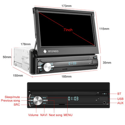 2+64G 7-Inch Single Din Android 10.0 Carplay Screen With GPS Navigation/Bluetooth/Mirror Link/DVR Input, Spec: With 4-light Camera by buy2fix