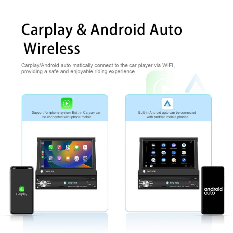 2+64G 7-Inch Single Din Android 10.0 Carplay Screen With GPS Navigation/Bluetooth/Mirror Link/DVR Input, Spec: With 4-light Camera by buy2fix
