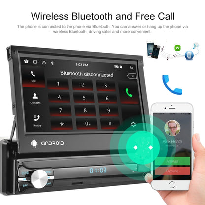 2+64G 7-Inch Single Din Android 10.0 Carplay Screen With GPS Navigation/Bluetooth/Mirror Link/DVR Input, Spec: With 4-light Camera by buy2fix
