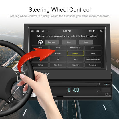 2+64G 7-Inch Single Din Android 10.0 Carplay Screen With GPS Navigation/Bluetooth/Mirror Link/DVR Input, Spec: With 4-light Camera by buy2fix