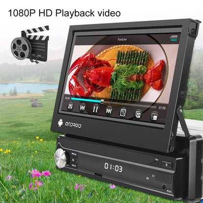 2+64G 7-Inch Single Din Android 10.0 Carplay Screen With GPS Navigation/Bluetooth/Mirror Link/DVR Input, Spec: With 4-light Camera by buy2fix