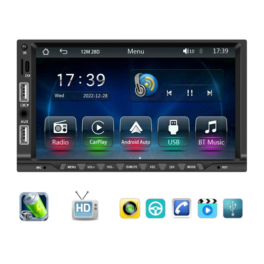 7-inch Double Din Car MP5 Player Support CarPlay/Android Auto/Mirror Link/Bluetooth Standard Edition by buy2fix