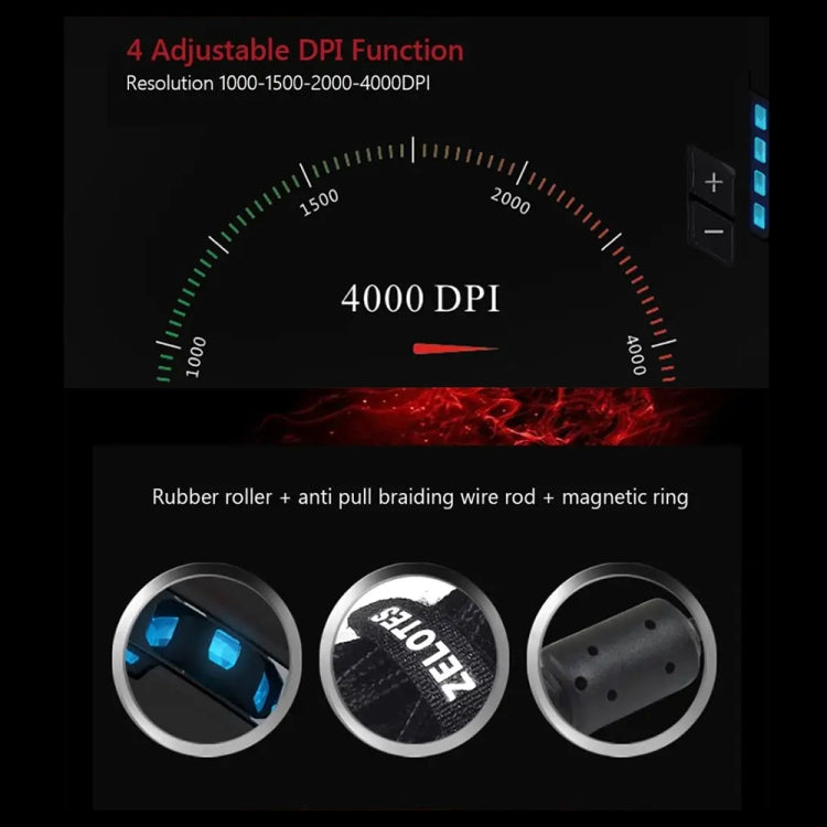 ZELOTES C12 12-buttons Ergonomic Programming Custom Gaming Wired Mouse(Black) by ZELOTES