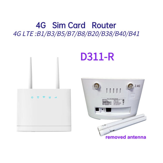 D311-R 4G CPE SIM Card Mobile Wireless Router Antenna Detachable, EU Plug by buy2fix
