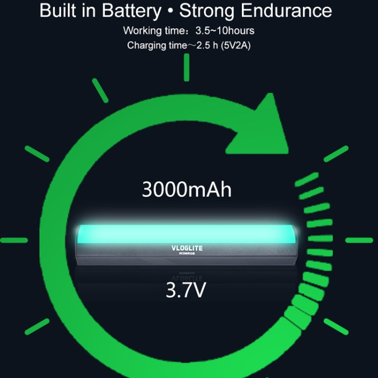 VLOGLITE W200RGB Full Colorful Handheld Fill Light Stick Live Photography Ambient Light Outdoor Lighting -  by VLOGLITE | Online Shopping UK | buy2fix