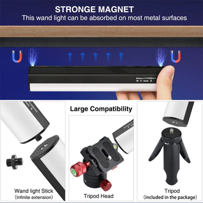 VLOGLITE W200RGB Full Colorful Handheld Fill Light Stick Live Photography Ambient Light Outdoor Lighting -  by VLOGLITE | Online Shopping UK | buy2fix