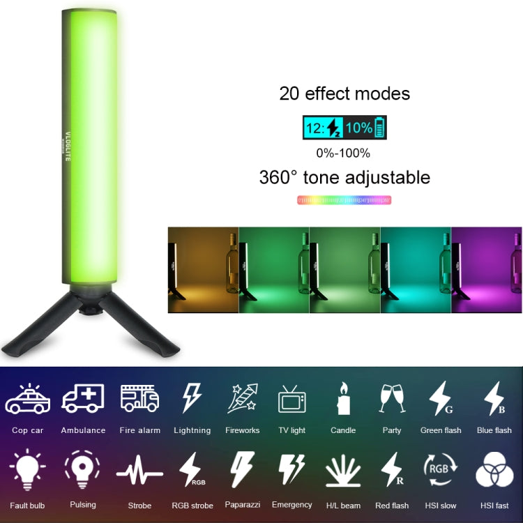 VLOGLITE W200RGB Full Colorful Handheld Fill Light Stick Live Photography Ambient Light Outdoor Lighting -  by VLOGLITE | Online Shopping UK | buy2fix