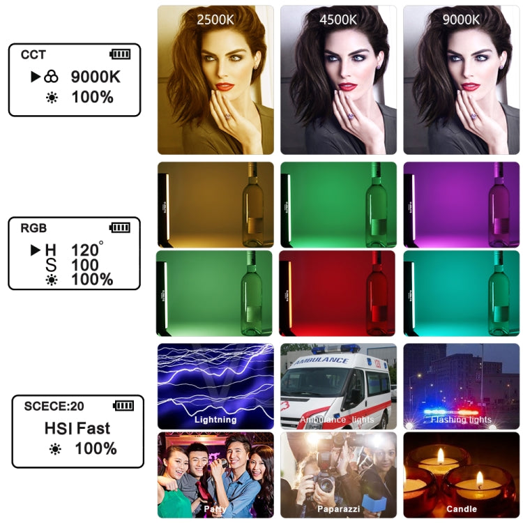 VLOGLITE W200RGB Full Colorful Handheld Fill Light Stick Live Photography Ambient Light Outdoor Lighting -  by VLOGLITE | Online Shopping UK | buy2fix