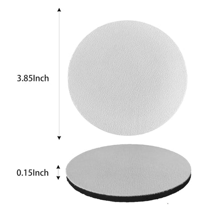 6.8cm 4pcs PU Leather Car Coaster Car Decorative Water Absorption Cup Sink Mat(White) - Car Drink Holders by buy2fix | Online Shopping UK | buy2fix