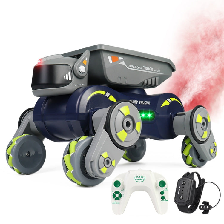 Eight Wheel Stunt Robot Dog Smart Gesture Sensor RC Kids Toy Car With Lights Music Spray Car, Style: Green Dual RC - RC Cars by buy2fix | Online Shopping UK | buy2fix