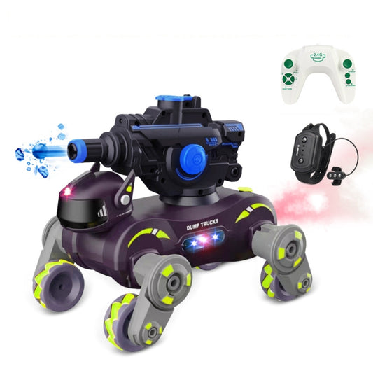 Eight Wheel Stunt Robot Dog Smart Gesture Sensor RC Kids Toy Car With Lights Music Spray Car, Style: Tank Green Dual RC - RC Cars by buy2fix | Online Shopping UK | buy2fix