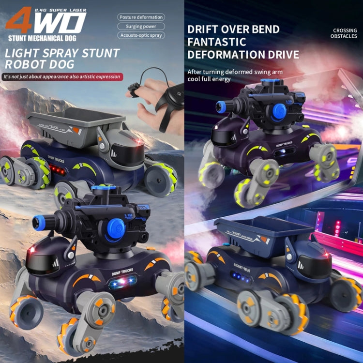 Eight Wheel Stunt Robot Dog Smart Gesture Sensor RC Kids Toy Car With Lights Music Spray Car, Style: Green Dual RC - RC Cars by buy2fix | Online Shopping UK | buy2fix