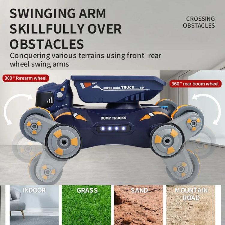 Eight Wheel Stunt Robot Dog Smart Gesture Sensor RC Kids Toy Car With Lights Music Spray Car, Style: Tank Green Single RC - RC Cars by buy2fix | Online Shopping UK | buy2fix