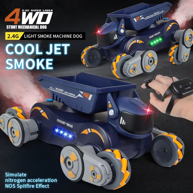 Eight Wheel Stunt Robot Dog Smart Gesture Sensor RC Kids Toy Car With Lights Music Spray Car, Style: Tank Green Dual RC - RC Cars by buy2fix | Online Shopping UK | buy2fix