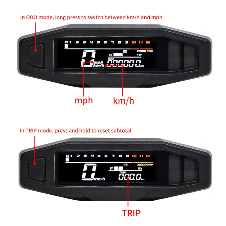 Motorcycle HD LCD Fuel Level Speed Electronic Instrument by buy2fix