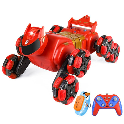 2.4G Kids Remote Control Toy Car Stunt Robot Dog Gesture Sensor Lights Music Spray Climbing Car, Color: Red Dual RC - RC Cars by buy2fix | Online Shopping UK | buy2fix