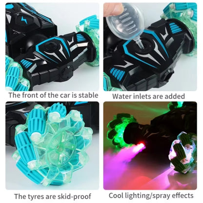 2.4G Spray RC Car Gesture Sensor Music Lights Twist Stunt Drift Car Double Side Driving Buggy Toy, Color: Handle+Watch RC Green - RC Cars by buy2fix | Online Shopping UK | buy2fix