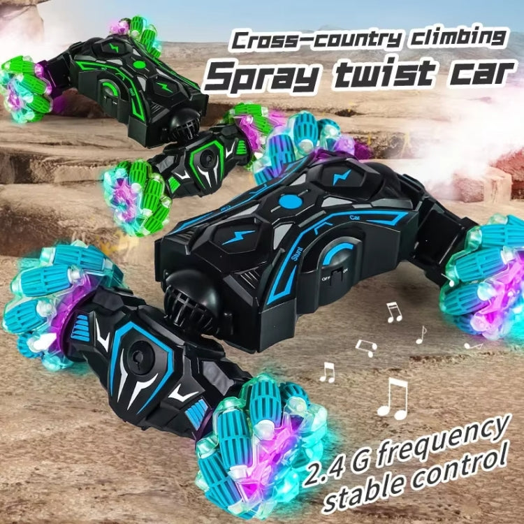 2.4G Spray RC Car Gesture Sensor Music Lights Twist Stunt Drift Car Double Side Driving Buggy Toy, Color: Handle+Watch RC Green - RC Cars by buy2fix | Online Shopping UK | buy2fix