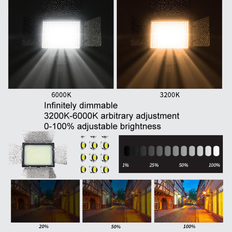 WS-300II Video Fill Light Dual Color Temperature LED Beauty Shooting Light, Spec: Single Lamp+US Plug Adapter -  by buy2fix | Online Shopping UK | buy2fix