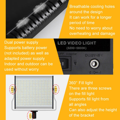 Photography Live LED Fill Light Film And Television Shooting Portrait Soft Video Lighting, Spec: W480 Lamp+UK Plug Adapter -  by buy2fix | Online Shopping UK | buy2fix