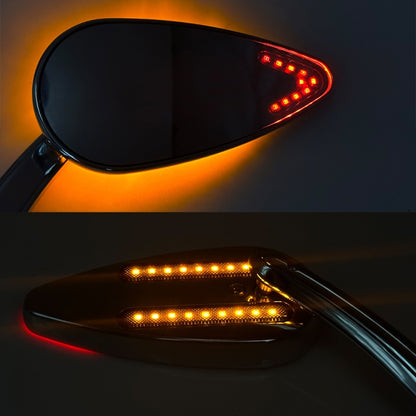 FLYQUICK Motorcycle LED Rearview Mirror With Light, Color: Black by buy2fix