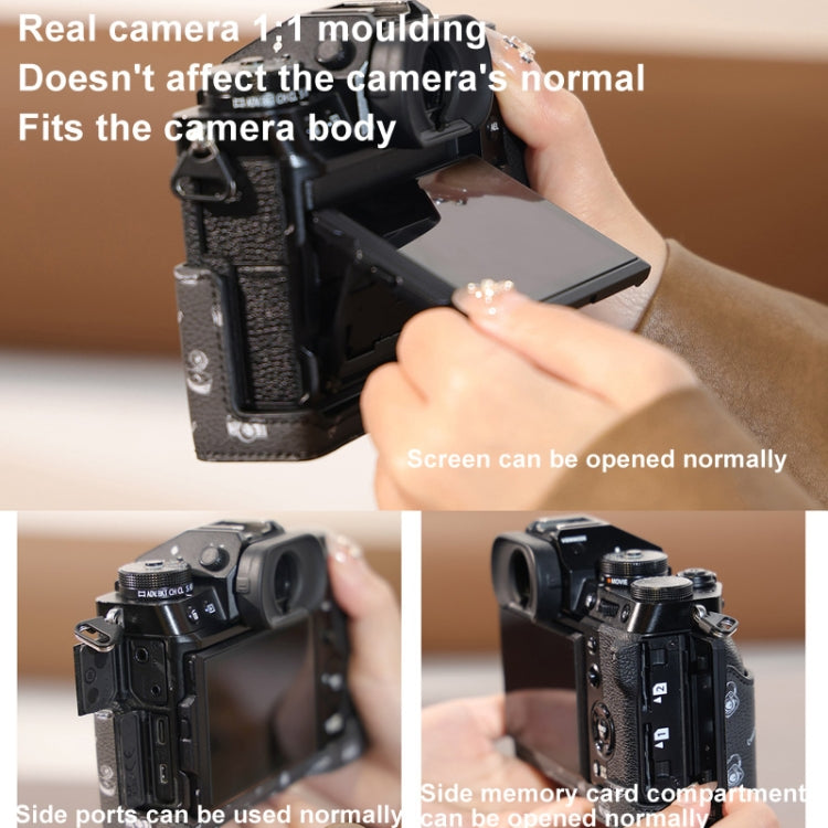 For FUJIFILM X-T5 Cwatcun D161 Vintage Camera Stand Camera Protective Leather Case(Black) - Protective Case by Cwatcun | Online Shopping UK | buy2fix
