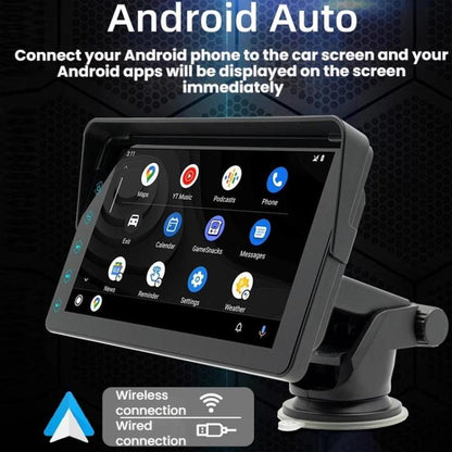7 Inch Bluetooth 5.0 Portable CarPlay Monitor, Specifications: Display + Camera by buy2fix