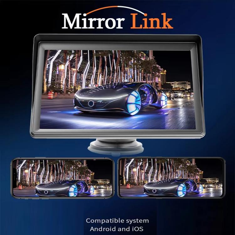 7 Inch Bluetooth 5.0 Portable CarPlay Monitor, Specifications: Display + Camera by buy2fix