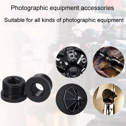 2pcs Metal 3/8 Female To 5/8-27 Male Adapter Screws Microphone Stands Conversion Photo Accessories(Black) -  by buy2fix | Online Shopping UK | buy2fix