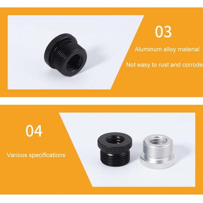 2pcs Metal 3/8 Female To 5/8-27 Male Adapter Screws Microphone Stands Conversion Photo Accessories(Silver) -  by buy2fix | Online Shopping UK | buy2fix