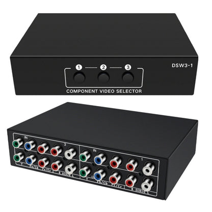 3 In 1 Out Component Video Selector YPbPr Video Switch Box - Splitter Adapter by buy2fix | Online Shopping UK | buy2fix