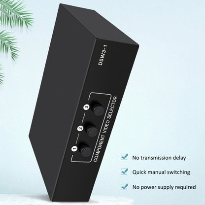 3 In 1 Out Component Video Selector YPbPr Video Switch Box - Splitter Adapter by buy2fix | Online Shopping UK | buy2fix